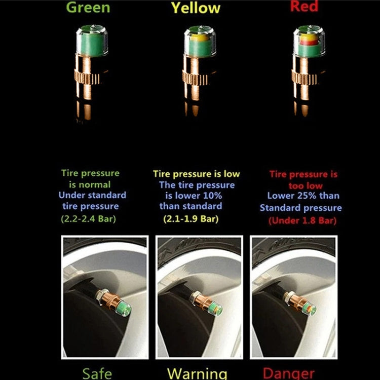 2.4BAR Vehicle Tire Pressure Monitoring Warning Cap, 规格: Anti-theft with Wrench - HoMEdemic™ 
