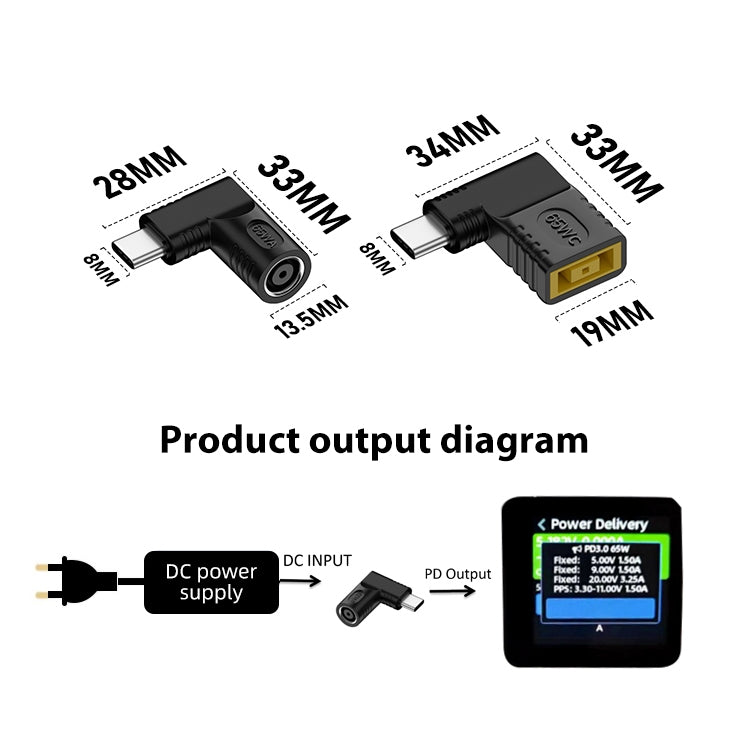 2.5x0.7mm 65W DC Input to USB-C / Type-C PD Power Adapter - HoMEdemic™ 