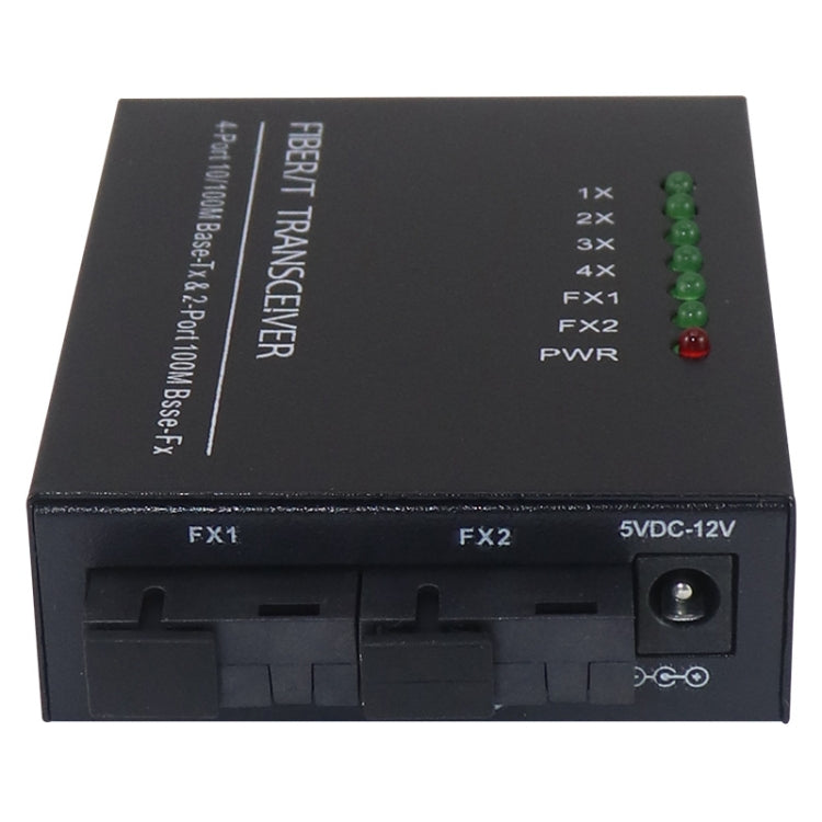 2 Fiber Port & 4 LAN Port 10/100M Ethernet Switch Fiber Optic Switch - HoMEdemic™ 