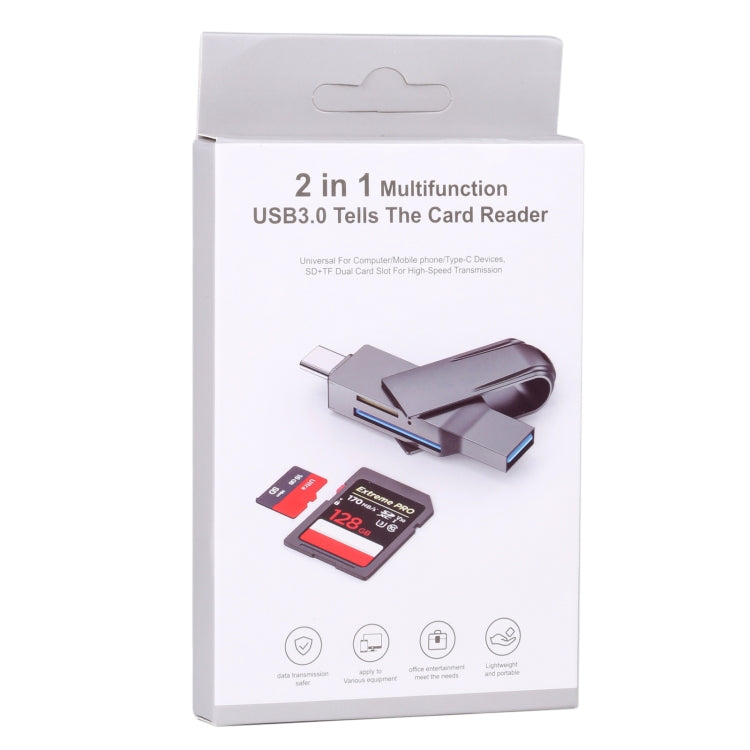 2 In 1 Multifunction USB-C / Type-C to USB 3.0 Card Reader, Type-C to USB 3.0 - HoMEdemic™ 