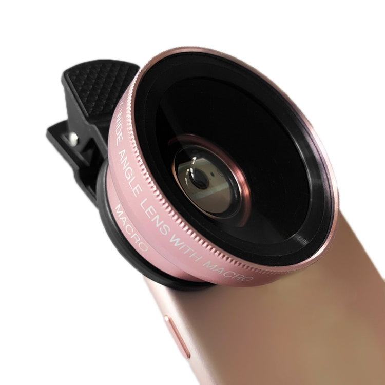 2 PCS 0.45X Ultra-Wide-Angle Macro Combination Mobile Phone External Lens With Clip, Black, Rose Gold, Gold - HoMEdemic™ 