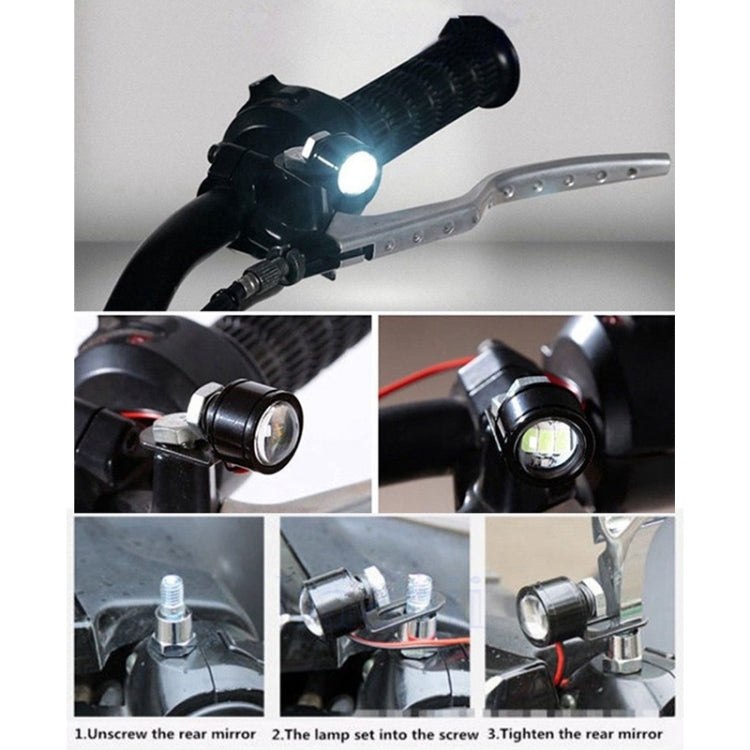 2 PCS 12V 3W Eagle Eyes LED Light For Motorcycle ，Wire Length: 45cm, Wire Length: 45cm - HoMEdemic™ 
