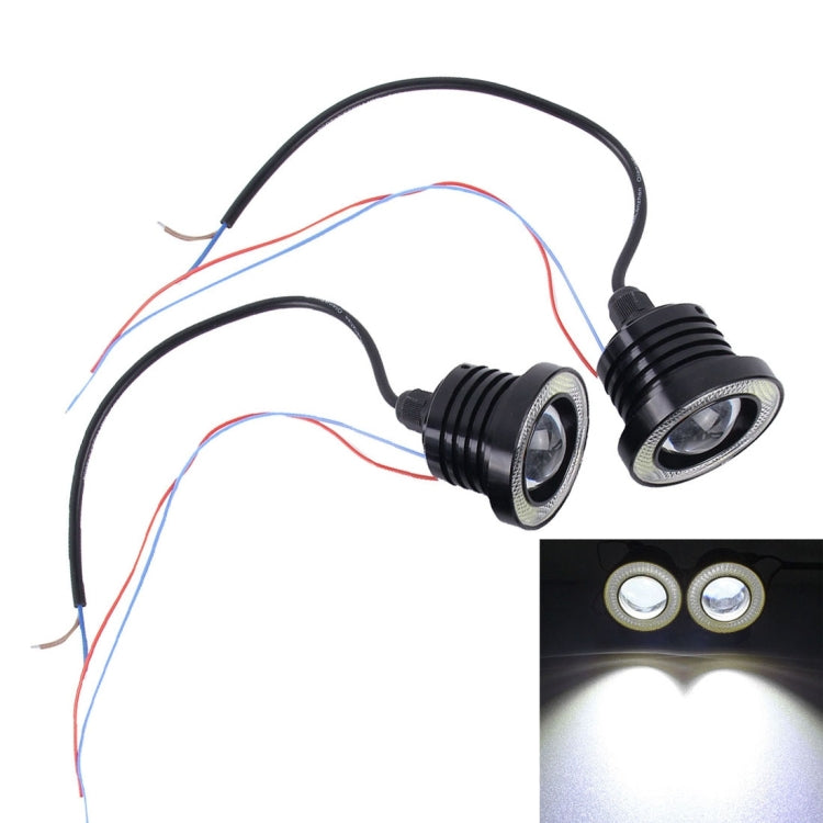 2 PCS 2.5 inch DC12-24V 10W 900LM 6500K Car Angel Eyes Fog Lamp Foglight, Cable Length: 20cm(White Light + White Light), 2.5 inch 10W 900LM/6500K  White+White - HoMEdemic™ 