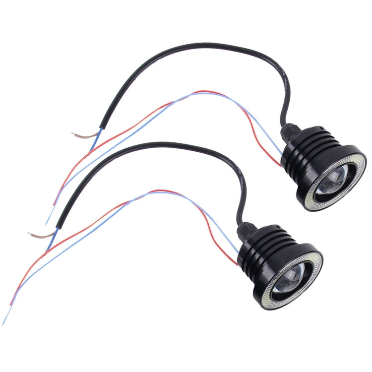 2 PCS 2.5 inch DC12-24V 10W 900LM 6500K Car Angel Eyes Fog Lamp Foglight, Cable Length: 20cm(White Light + White Light), 2.5 inch 10W 900LM/6500K  White+White - HoMEdemic™ 