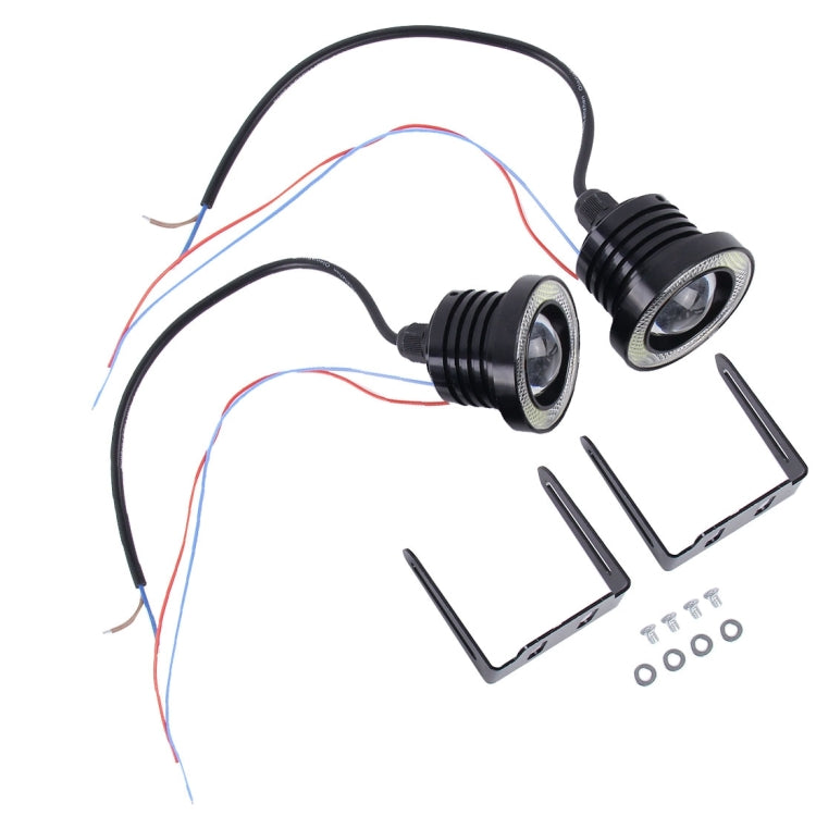 2 PCS 2.5 inch DC12-24V 10W 900LM 6500K Car Angel Eyes Fog Lamp Foglight, Cable Length: 20cm(White Light + White Light), 2.5 inch 10W 900LM/6500K  White+White - HoMEdemic™ 