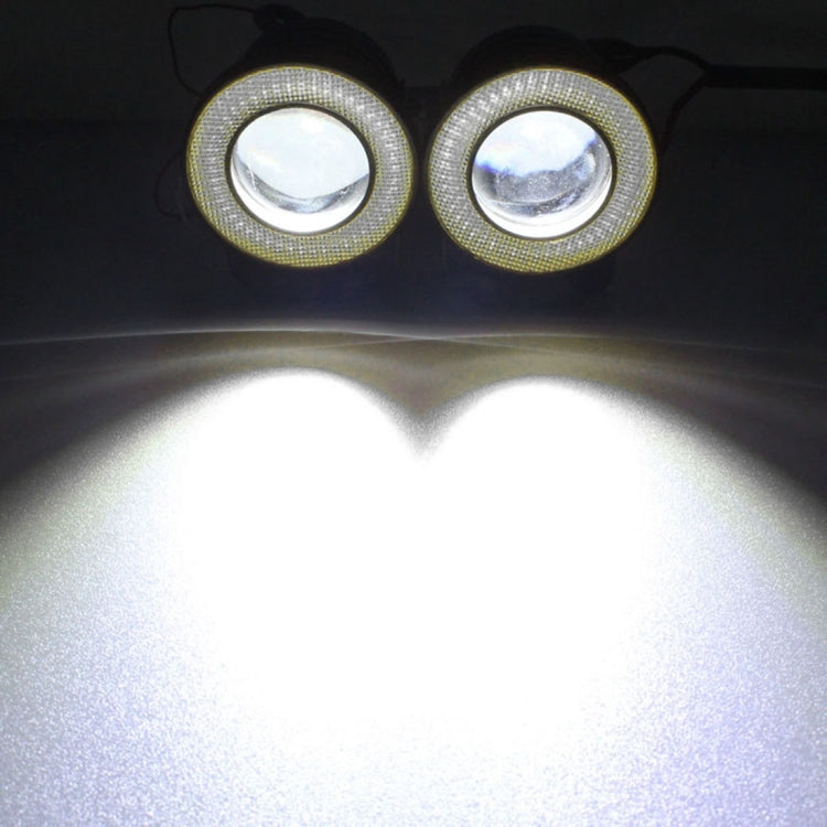 2 PCS 2.5 inch DC12-24V 10W 900LM 6500K Car Angel Eyes Fog Lamp Foglight, Cable Length: 20cm(White Light + White Light), 2.5 inch 10W 900LM/6500K  White+White - HoMEdemic™ 