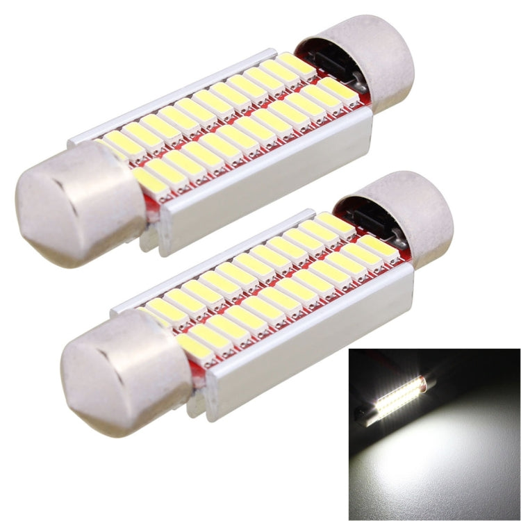 2 PCS 41mm 2W 240LM White Light 24 LED SMD 4014 Error Free License Plate Lights Car Light Bulb, 41mm - HoMEdemic™ 
