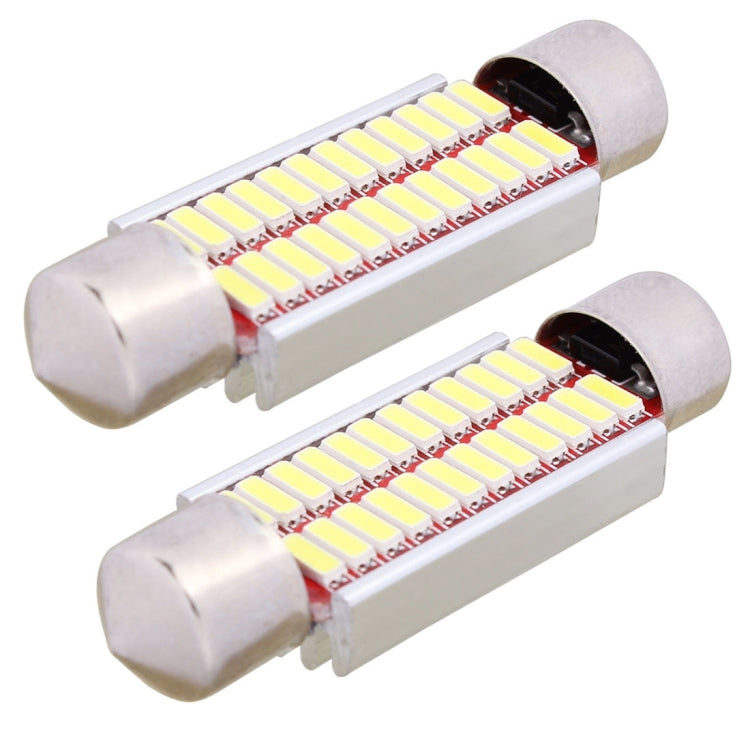 2 PCS 41mm 2W 240LM White Light 24 LED SMD 4014 Error Free License Plate Lights Car Light Bulb, 41mm - HoMEdemic™ 