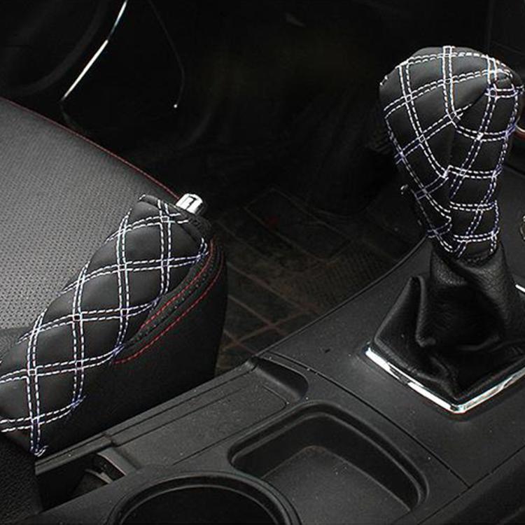2 PCS Car Hand Brake Cover Shift Knob Gear Stick Cushion Sets Cover Car Accessory Interior Decoration Pad, 2 PCS Red  White, 2 PCS  Red - HoMEdemic™ 