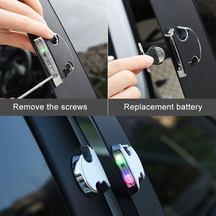 2 PCS Car LED Door Warning Lights Anti-collision Door Opening Lamp Flashing Lights, Door Warning Lights (Silver) - HoMEdemic™ 