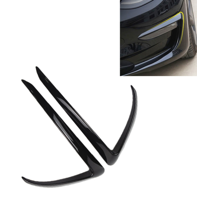 2 PCS Car Lamp Eyebrow Decorative Sticker Fog Lamp Frame for Tesla Model 3, For Tesla Model 3(Black) - HoMEdemic™ 