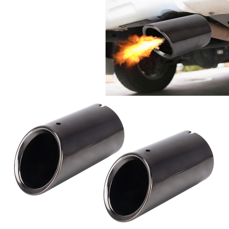 2 PCS Car Styling Stainless Steel Exhaust Tail Muffler Tip Pipe for VW Volkswagen 1.8T/2T Swept Volume, Audi A1/A3/A4L/Q3/Q5, 1.8T/2T - HoMEdemic™ 