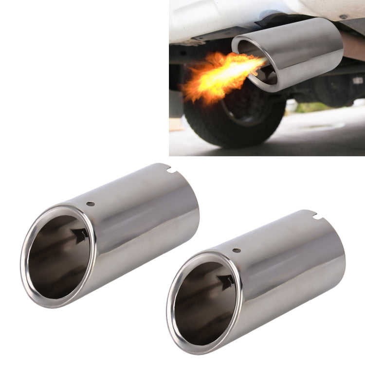 2 PCS Car Styling Stainless Steel Exhaust Tail Muffler Tip Pipe for VW Volkswagen 1.8T/2T Swept Volume, Audi A1/A3/A4L/Q3/Q5, 1.8T/2T - HoMEdemic™ 