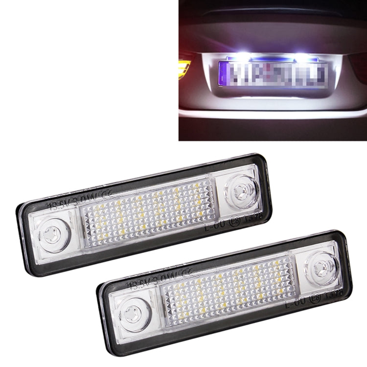 2 PCS DC 12V 2W 120LM 6000K LED License Plate Light 18-SMD Bulbs Lamps for Astra F 91-98, G Estate(F69) 98-05, Opel Corsa B 93-00, Omega A 86-94, For Astra/Opel Corsa - HoMEdemic™ 