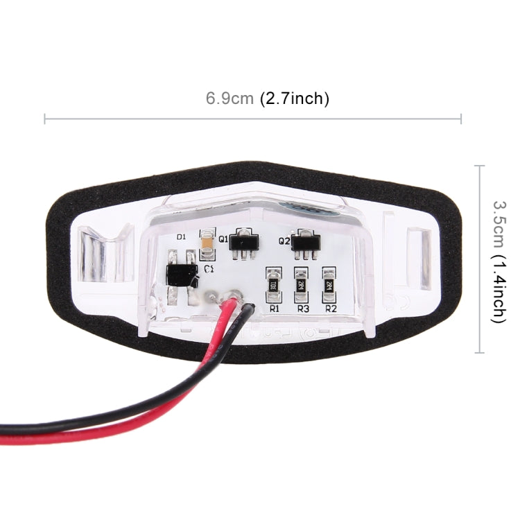 2 PCS DC 12V 2W 120LM 6000K LED License Plate Light 18-SMD Bulbs Lamps for Honda Civic VII4/5D 01-05, VIII 06-17, City 4D 03-09, Lengend 99-04, For Honda Civic - HoMEdemic™ 