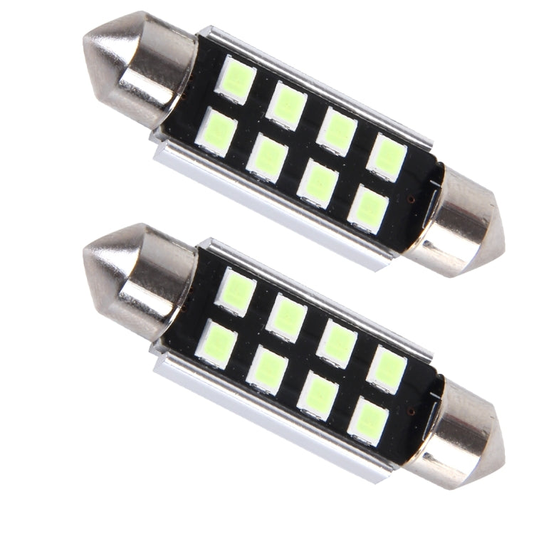 2 PCS DC 12V 2W 41MM 8 SMD-3528 LEDs Bicuspid Port Decoding Car Dome Lamp LED Reading Light, 41MM - HoMEdemic™ 