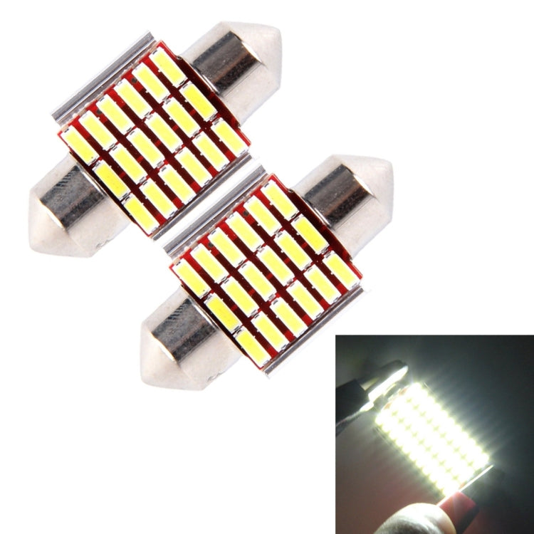 2 PCS DC 12V 6W 41MM Bicuspid Car Door Lamps Registration Mark light Dashboard Dome Door Lights LED Reading Lamp with 33 LED SMD 3014 Lights White, 41MM - HoMEdemic™ 