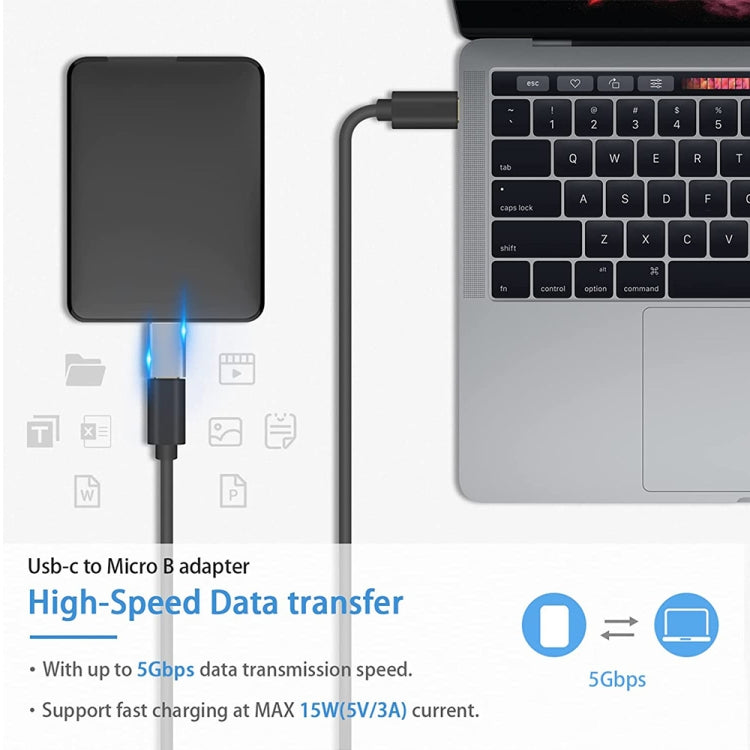 2 PCS JUNSUNMAY USB-C / Type-C Female to Male USB 3.0 Micro B Adapter Converter - HoMEdemic™ 