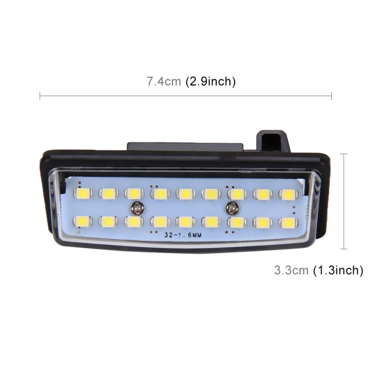 2 PCS LED License Plate Light 18-SMD Bulbs Lamps for Nissan/Teana 03 / Tada 03-08 /Sylphy 2008 /Sunny 2001-2006,2W 120LM,6000K, DC12V(White Light), for Nissan - HoMEdemic™ 