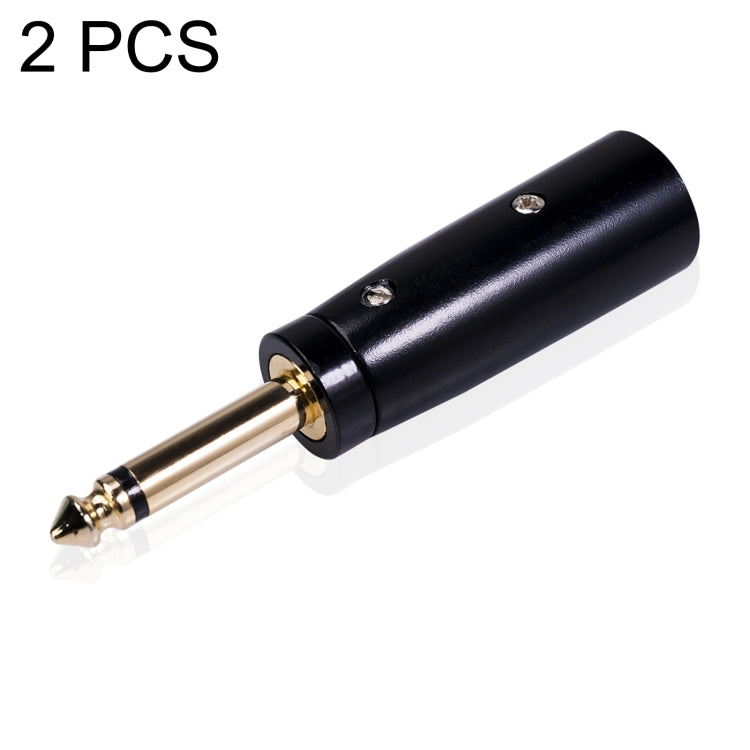 2 PCS LZ1168G Gilded 6.35mm Mono Male to XRL Male Audio Adapter Microphone Stereo Speaker Connector, LZ1168G - HoMEdemic™ 