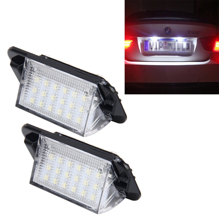 2 PCS License Plate Light with 18  SMD-3528 Lamps for BMW E36(1992-1998)，2W 120LM,6000K, DC12V (White Light), For BMW E36 - HoMEdemic™ 