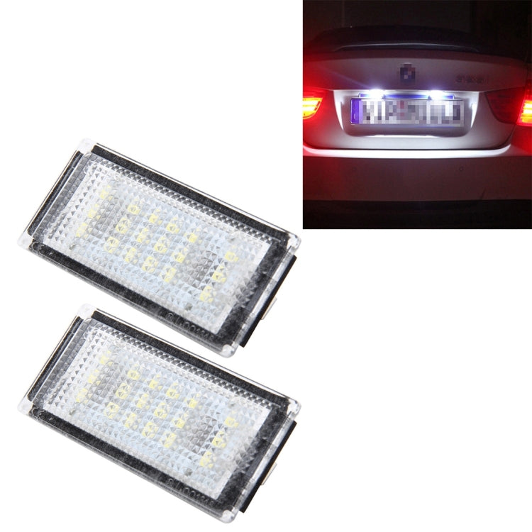 2 PCS License Plate Light with 18  SMD-3528 Lamps for BMW E46 2D M3,2004-2006,2W 120LM,6000K, DC12V (White Light), For BMW E46 2D M3 - HoMEdemic™ 