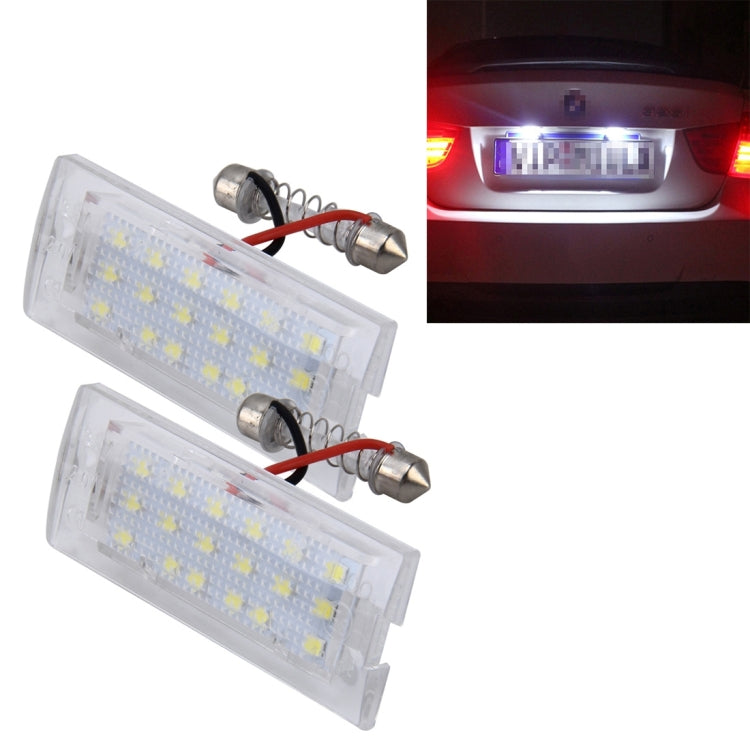 2 PCS License Plate Light with 18  SMD-3528 Lamps for BMW E53(X5),2W 120LM,6000K, DC12V (White Light), For BMW E53 - HoMEdemic™ 