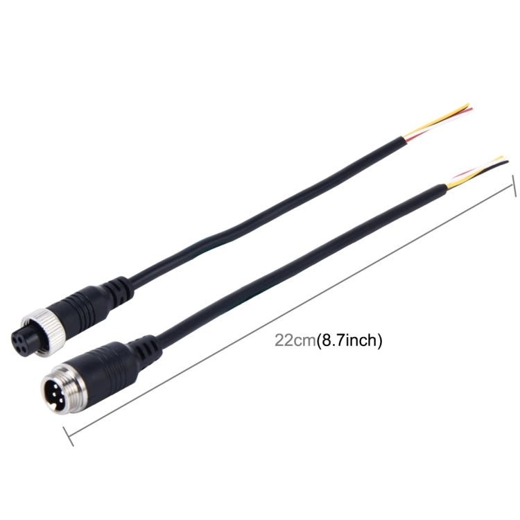 2 PCS M12 Car Auto Monitor Camera DVR Male and Female 4 Pin Video Power Extension Cable Cord, Length: 22cm, 1 in 1 way - HoMEdemic™ 