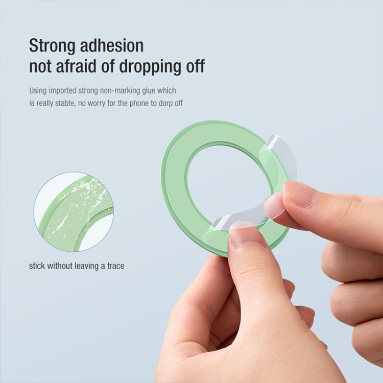 2 PCS NILLKIN Portable PU Leather Magnetic Ring Sticker (Green) - HoMEdemic™ 
