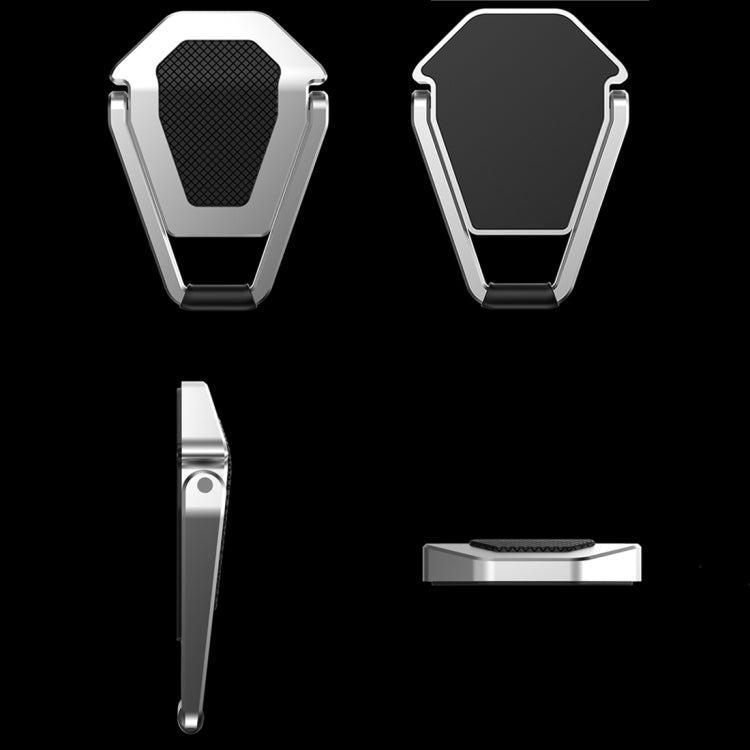 2 PCS R-JUST BJ01 Universal Stickable Shield Shape Laptop Foldable Stand(Silver) - HoMEdemic™ 