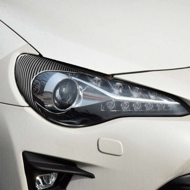 2 PCS / Set Carbon Fiber Car Front Lamp Eyebrow Decorative Sticker for Toyota GT86 / Subaru BRZ 2012-2016, Drop Glue Version, For Toyota GT86 2012-2016,Front - HoMEdemic™ 