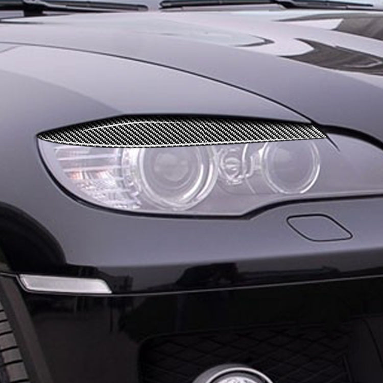 2 PCS / Set Carbon Fiber Car Lamp Eyebrow Decorative Sticker for BMW E71/X6 2008-2014, Drop Glue Version, For BMW E71/X6 2008-2014 - HoMEdemic™ 