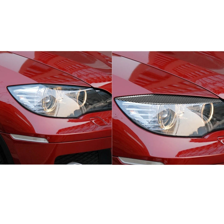 2 PCS / Set Carbon Fiber Car Lamp Eyebrow Decorative Sticker for BMW E71/X6 2008-2014, Drop Glue Version, For BMW E71/X6 2008-2014 - HoMEdemic™ 