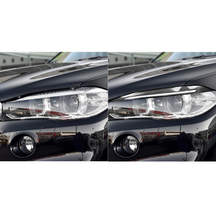 2 PCS / Set Carbon Fiber Car Lamp Eyebrow Decorative Sticker for BMW X5 / F15 2014-2018, Drop Glue Version, For BMW X5 / F15 2014-2018 - HoMEdemic™ 