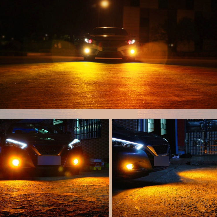 2 PCS Super Bright PSX24W DC 12V 5W 350LM Auto Car Fog Light with 16 SMD-3030 LED Bulbs Lamp, White + Yellow Light, PSX24W - HoMEdemic™ 