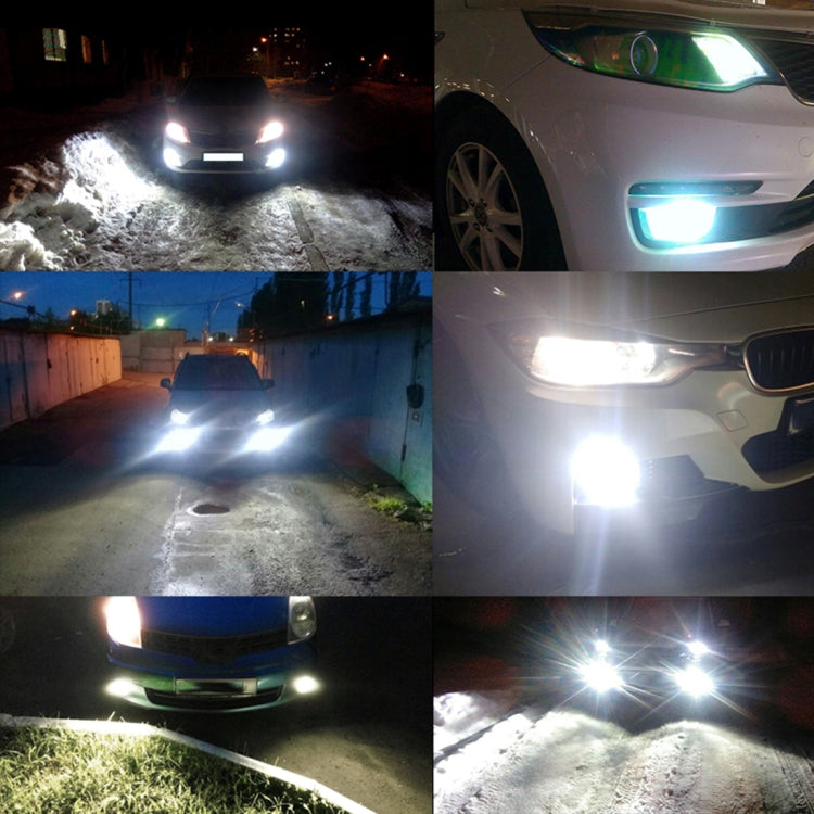 2 PCS Super Bright PSX24W DC 12V 5W 350LM Auto Car Fog Light with 16 SMD-3030 LED Bulbs Lamp, White + Yellow Light, PSX24W - HoMEdemic™ 