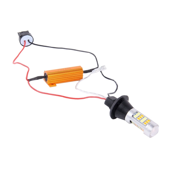 2 PCS T20/7440 10W 1000 LM 6000K White + Yellow Light DRL&Turn Light with 42 SMD-2835-LED Lamp，DC 12-24V, T20 42 SMD-2835-LED Lamp - HoMEdemic™ 