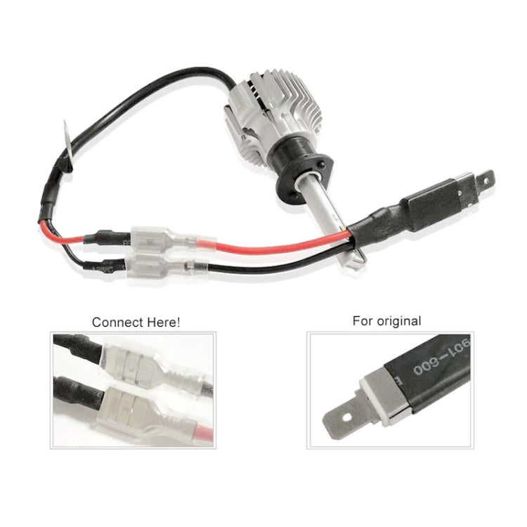 2 PCS Universal H1 Conversion Bulb Harness Wire Plugs Power Wire Adapter Connectors, H1 Wire 1 - HoMEdemic™ 