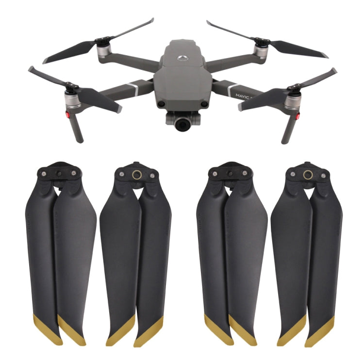 2 Pairs 8743F Low Noise Quick-release Propellers for DJI Mavic 2 Pro / Zoom (Black+Gold) - HoMEdemic™ 