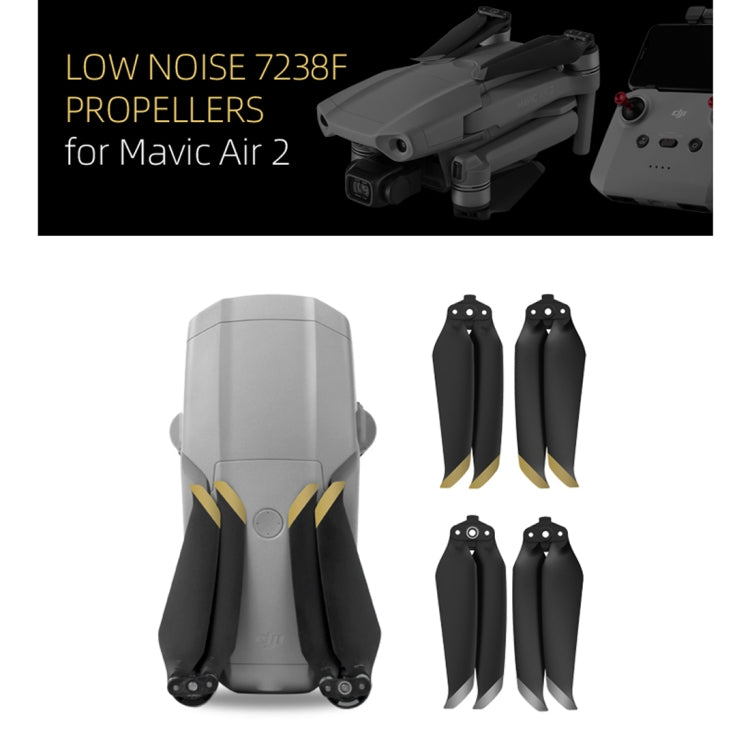 2 Pairs Sunnylife 7238F-2 For DJI Mavic Air 2 / Air 2S Low Noise Quick-release Propellers(Gold) - HoMEdemic™ 