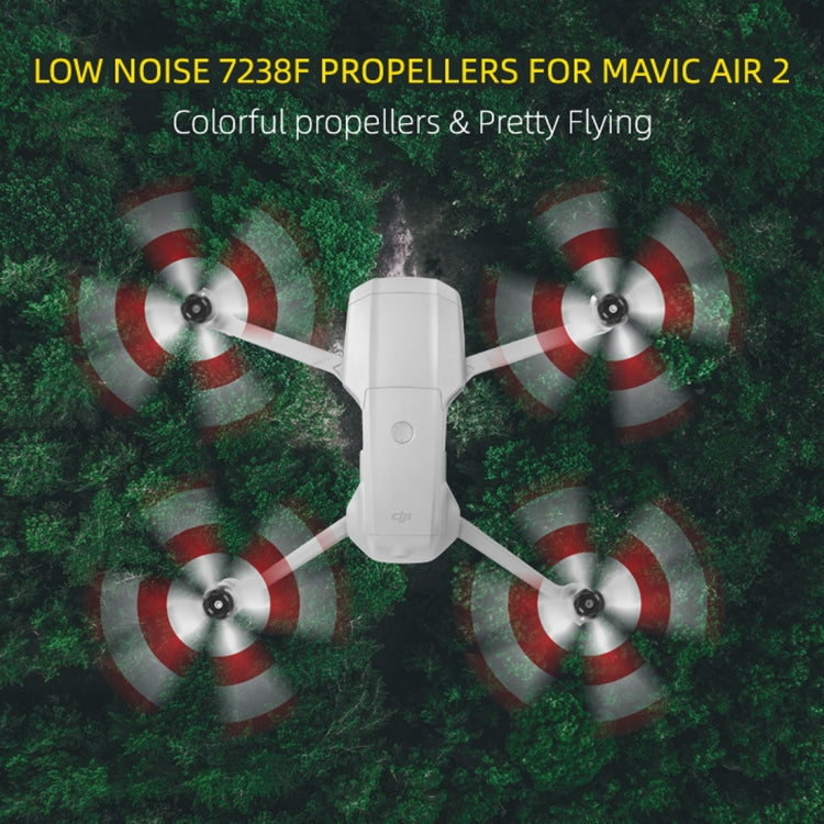 2 Pairs Sunnylife 7238F-3C For DJI Mavic Air 2 Double-sided Three-color Low Noise Quick-release Propellers(Red Blue White) - HoMEdemic™ 