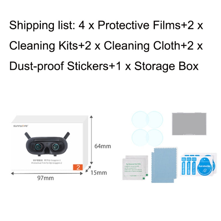 2 Pairs Sunnylife AT-BHM476 HD Explosion-proof Film Glasses Protector For DJI Goggles 2 - HoMEdemic™ 