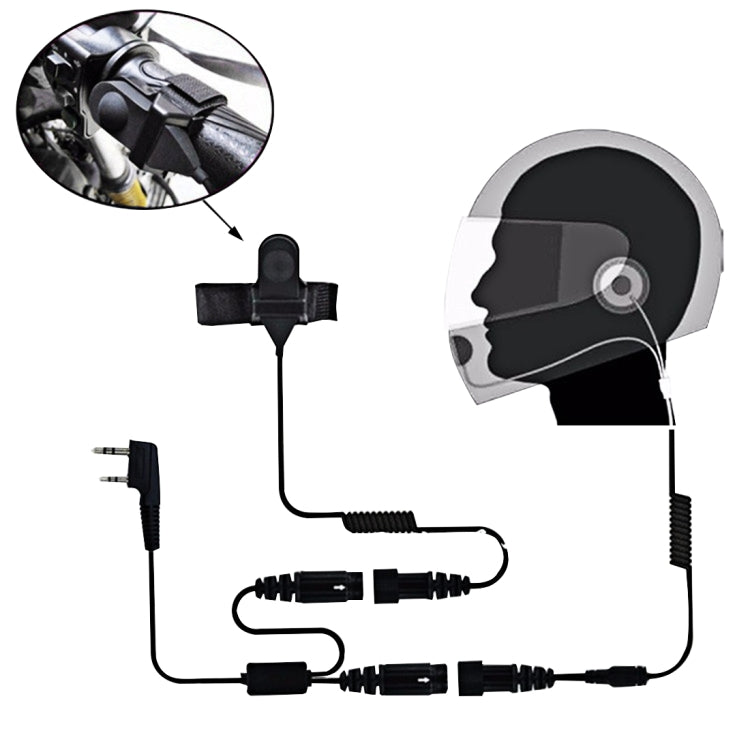 2 Pin PTT Adjustable Volume Motorcycle Helmet Headset Microphone for BAOFENG Radio Walkie Talkie - HoMEdemic™ 