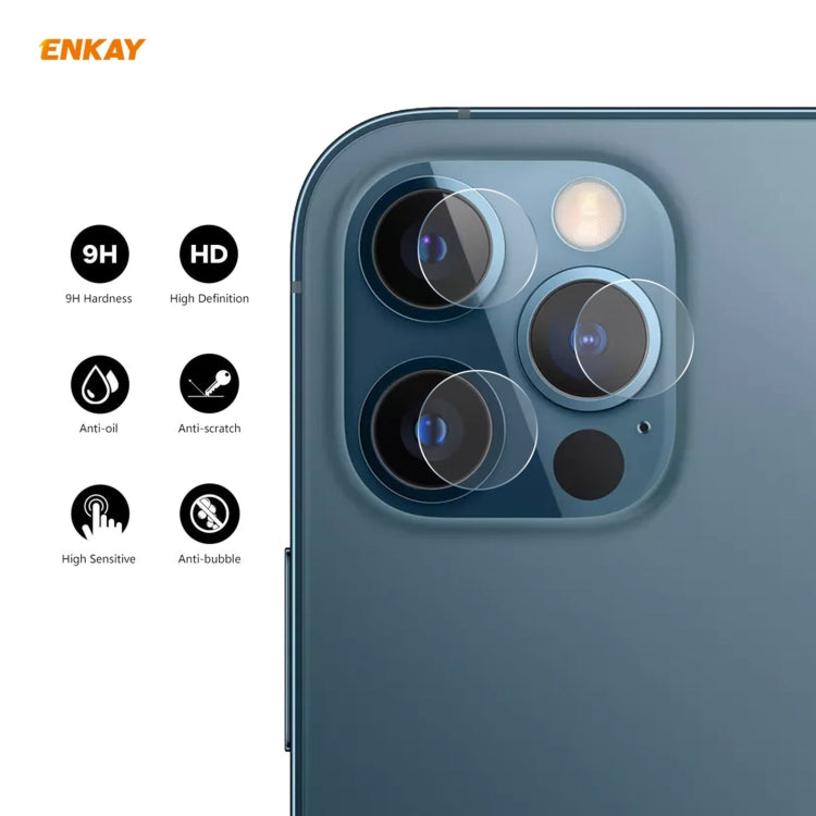 2 Set For iPhone 12 Pro / 12 Pro Max ENKAY Hat-Prince 0.2mm 9H 2.15D Round Edge Rear Camera Lens Tempered Glass Film 3pcs/Set - HoMEdemic™ 