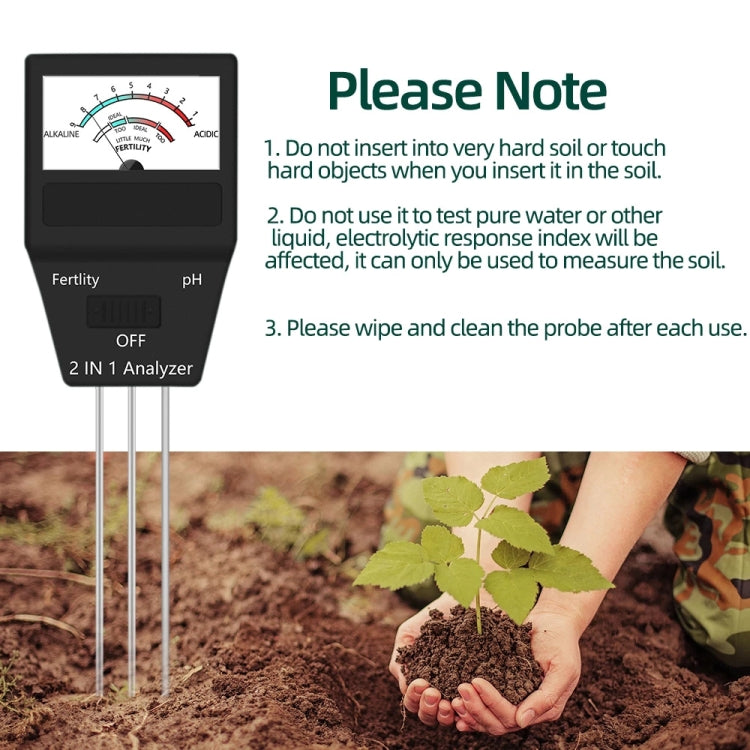 2 in 1 Soil PH Meter Fertility Tester Instrument Gardening Tools with 3 Probes, 2 in 1 - HoMEdemic™ 