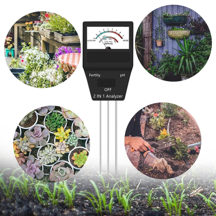 2 in 1 Soil PH Meter Fertility Tester Instrument Gardening Tools with 3 Probes, 2 in 1 - HoMEdemic™ 