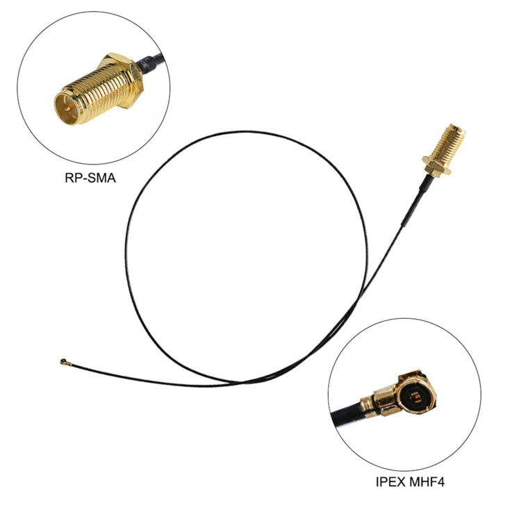 2 x 6dBi 2.4GHz 5GHz Dual Band WiFi RP-SMA Male Antenna + 2 x 35CM RP-SMA IPEX MHF4 Pigtail Cable for M.2 NGFF WiFi WLAN Card (Black) - HoMEdemic™ 