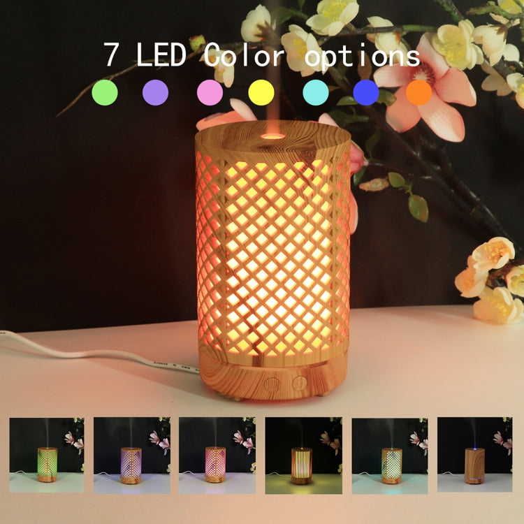 200ml Hollow-out Forest Pattern Wooden Essential Oil Aromatherapy Machine Ultrasonic Humidifier Automatic Alcohol Sprayer, Plug Specification:US Plug(Light Brown-2) - HoMEdemic™ 