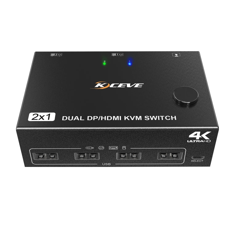 202DH DP HDMI Dual Channel KVM Switch Computer Host DP Interface Keyboard Mouse Sharing Display(Black) - HoMEdemic™ 