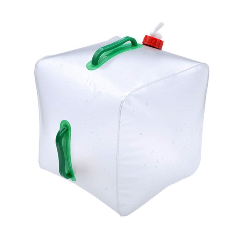 20L Outdoor Camping Folding Bucket Transparent Plastic Folding Water Bag, 20(Grenn） - HoMEdemic™ 